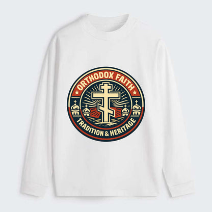 Faithful Heritage Emblem - Classic Long Sleeve Shirt - White