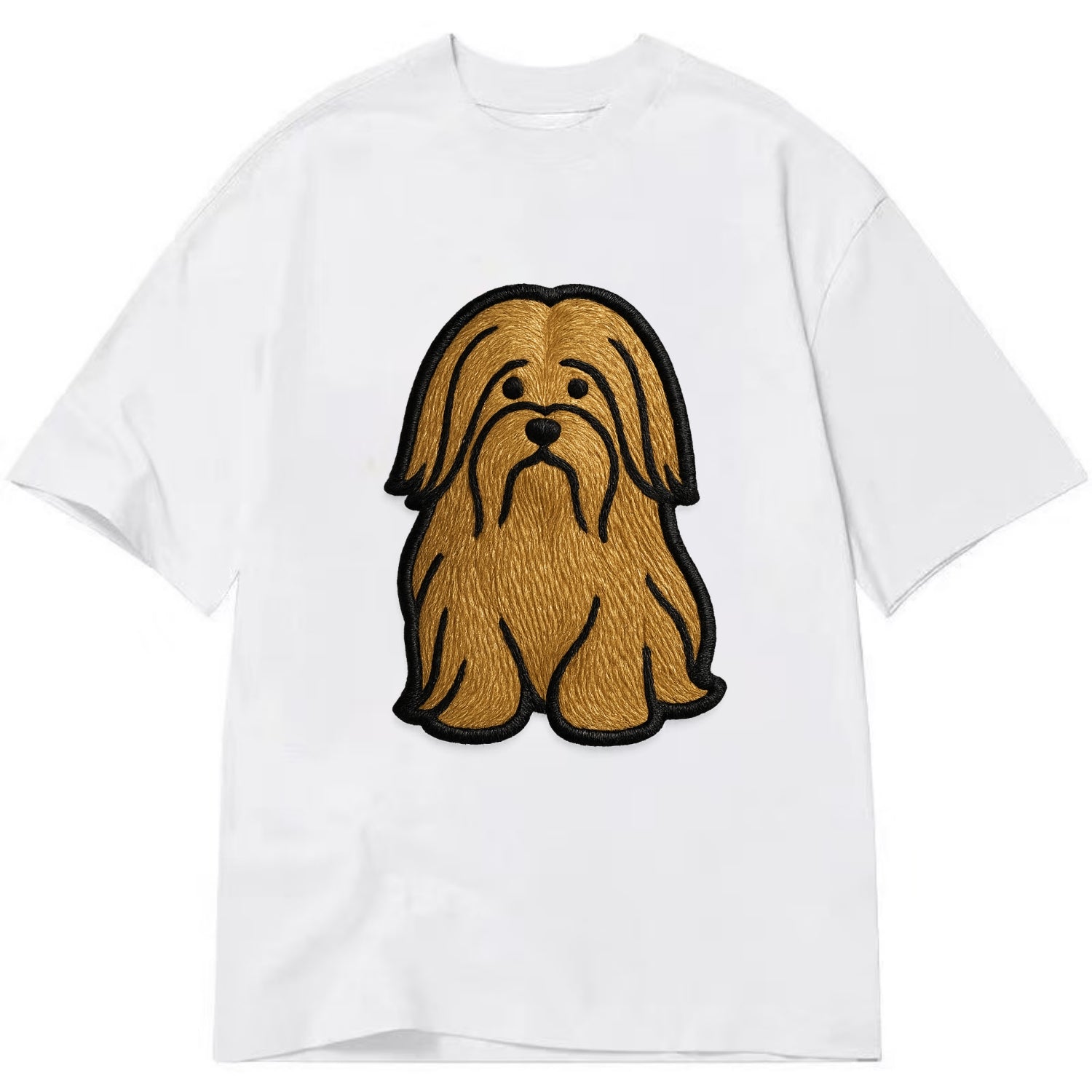Lhasa Apso - Trendy long-haired design w - Classic T-shirt - White