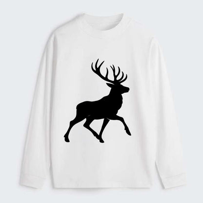 Deer with majestic antlers - Classic Long Sleeve Shirt - White