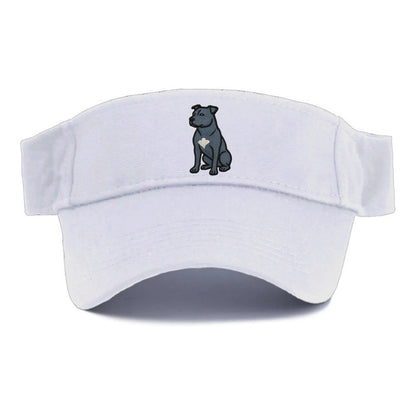 American Staffordshire Terrier - Blue embroidered design - Visor - White