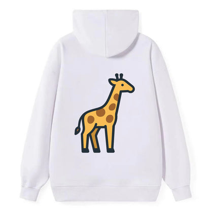 Giraffe - Yellow with brown patches flat side profile - Classic Pullover Hoodie - White