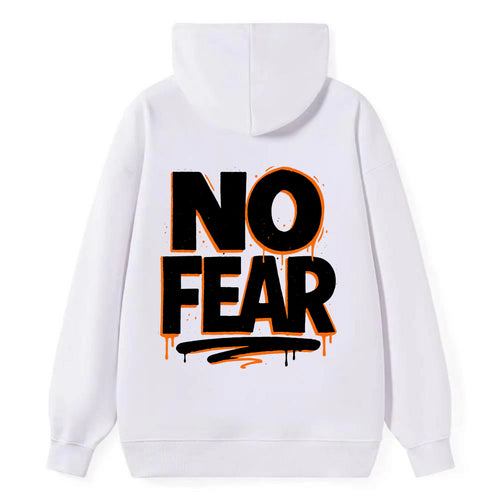 Bold typography design - NO FEAR - courage, bravery - Classic Pullover Hoodie