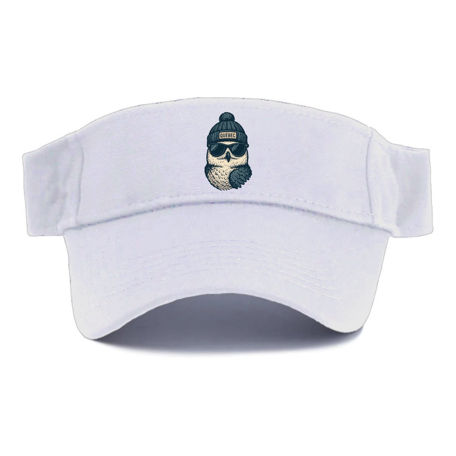 Quebec City Snowy Owl wearing Quebec bea - Visor - White