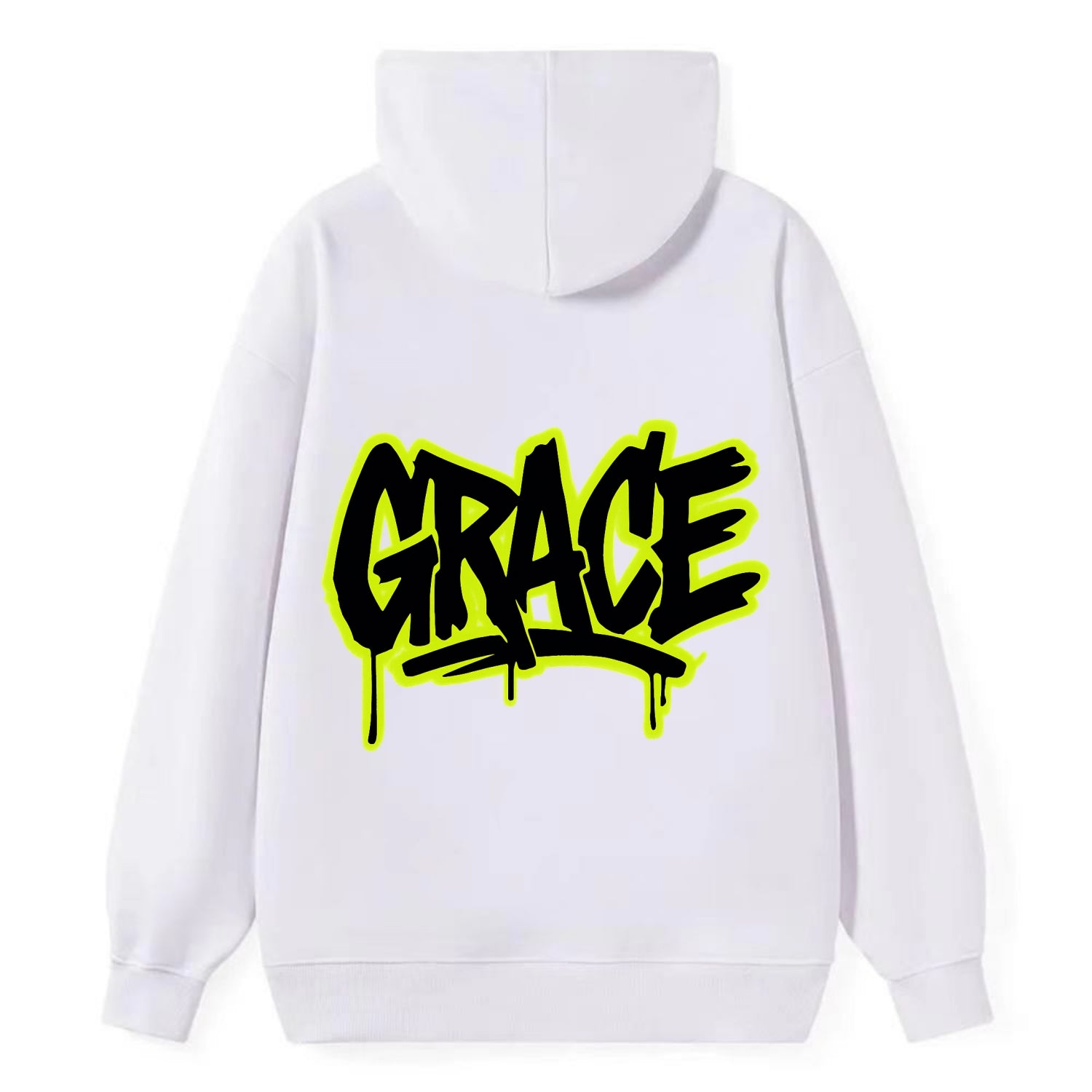 Bold typography design - "GRACE" - elegance under pressure, divine favor - Classic Pullover Hoodie - White