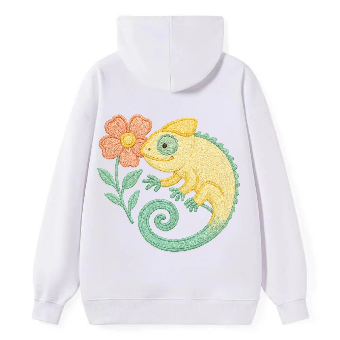 Yellow Chameleon - Classic Pullover Hoodie - White