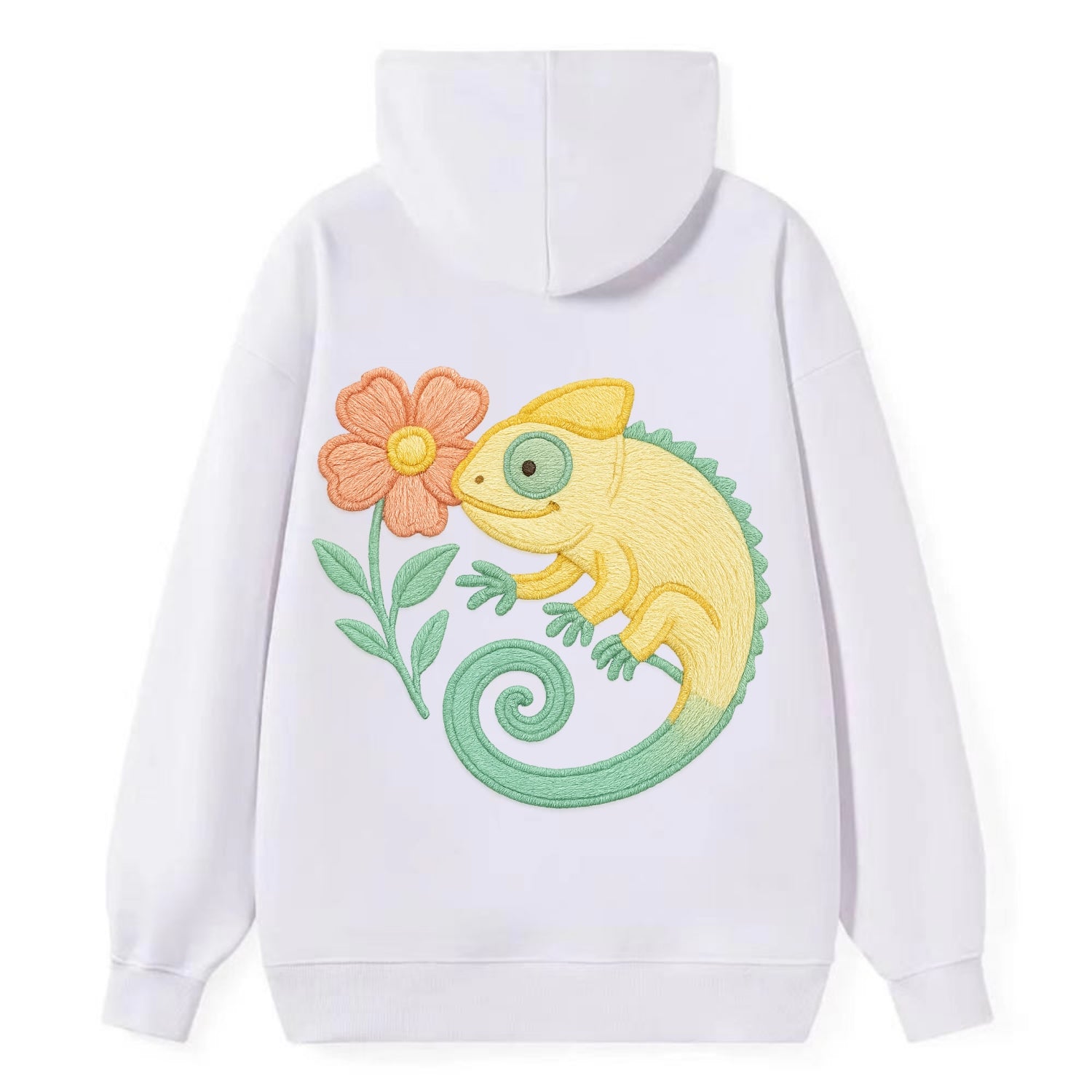 Yellow Chameleon - Classic Pullover Hoodie - White