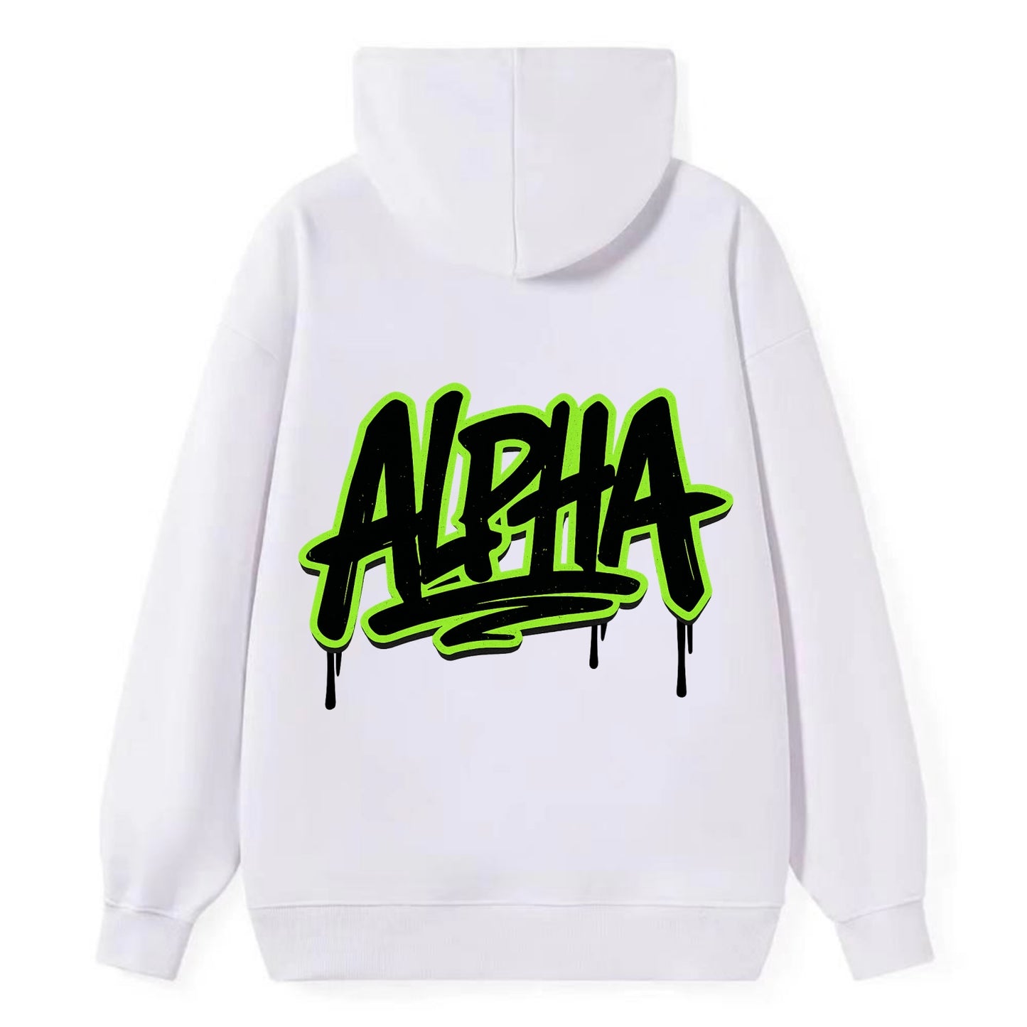 Bold typography design - "ALPHA" - leader of the pack - Classic Pullover Hoodie - White