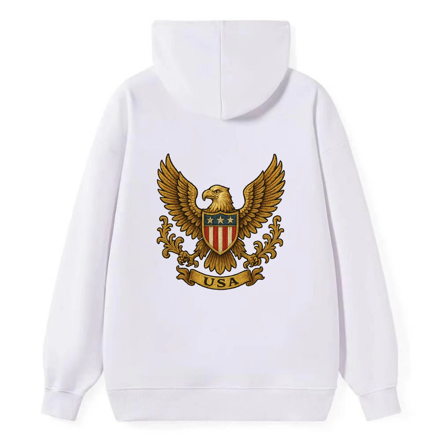 Usa Heritage Eagle 3 - Classic Pullover Hoodie - White
