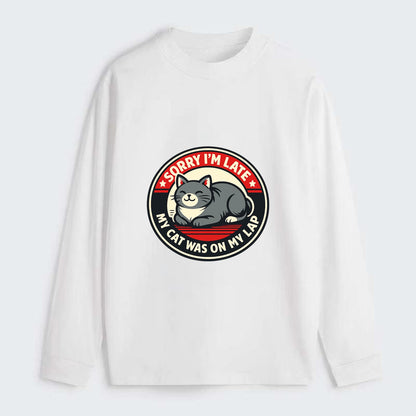 Charming Cat Loaf Excuse Emblem - Classic Long Sleeve Shirt - White
