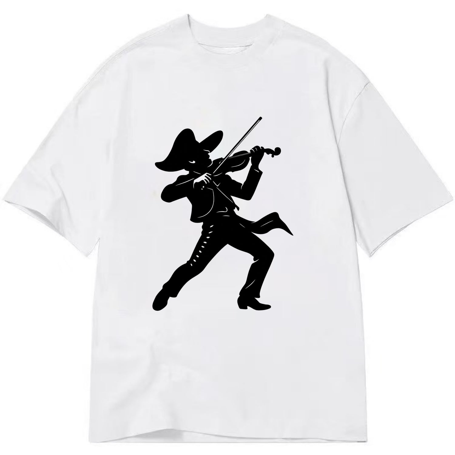 Mariachi violinist passionate performance - Classic T-shirt - White
