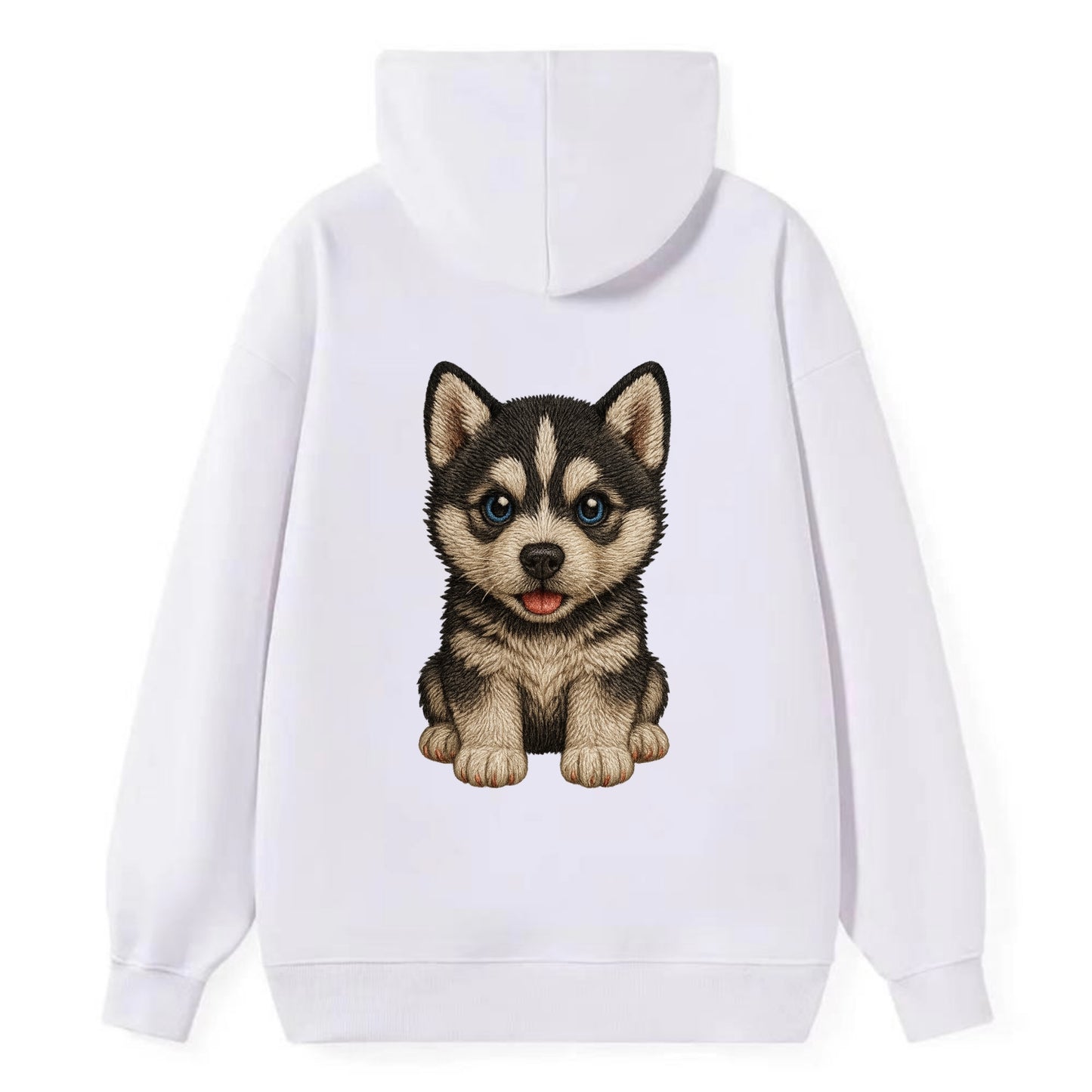 Baby Siberian Husky Puppy - blue or bi-colored eyes, fluffy coat, - Classic Pullover Hoodie - White