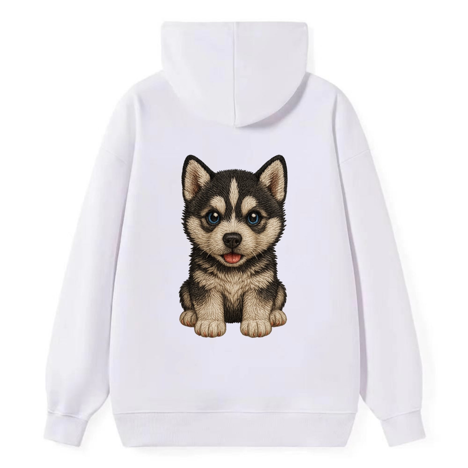 Baby Siberian Husky Puppy - blue or bi-colored eyes, fluffy coat, - Classic Pullover Hoodie - White