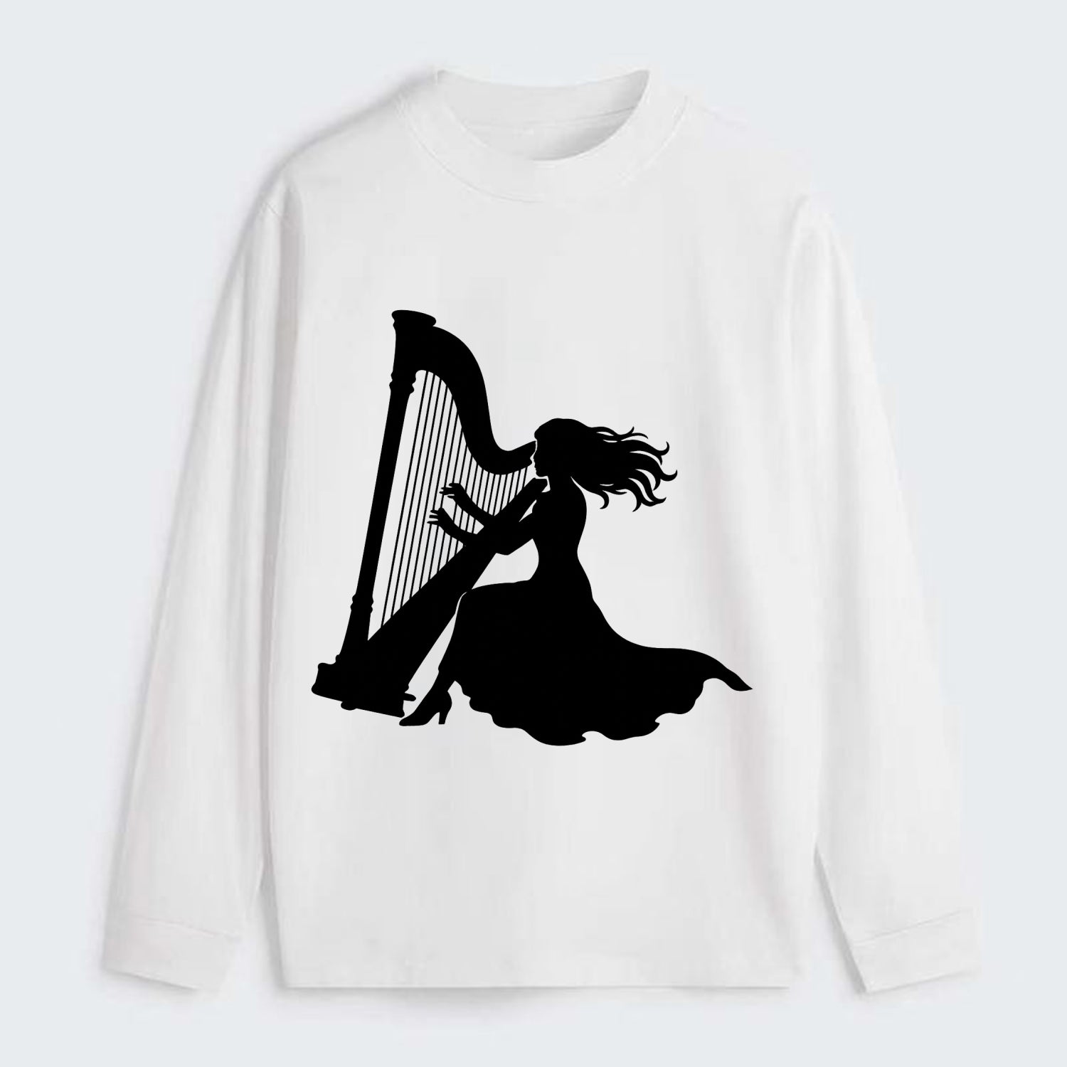 Harpist playing ethereal melody - Classic Long Sleeve Shirt - White