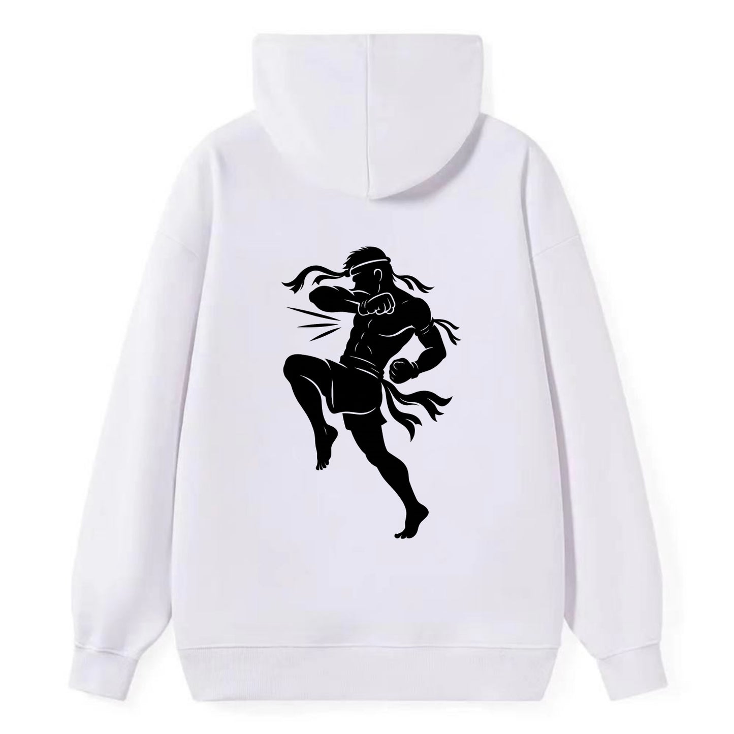 Thai Muay Thai fighter elbow strike - Classic Pullover Hoodie - White