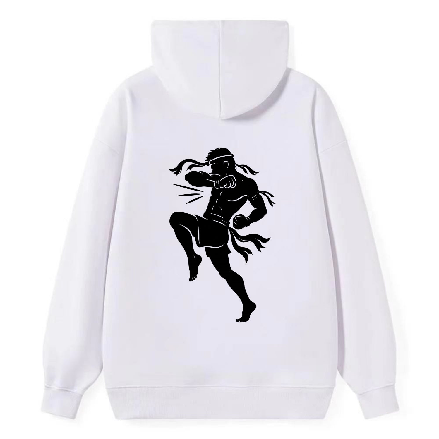 Thai Muay Thai fighter elbow strike - Classic Pullover Hoodie - White