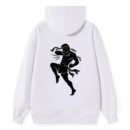 Thai Muay Thai fighter elbow strike - Classic Pullover Hoodie - White