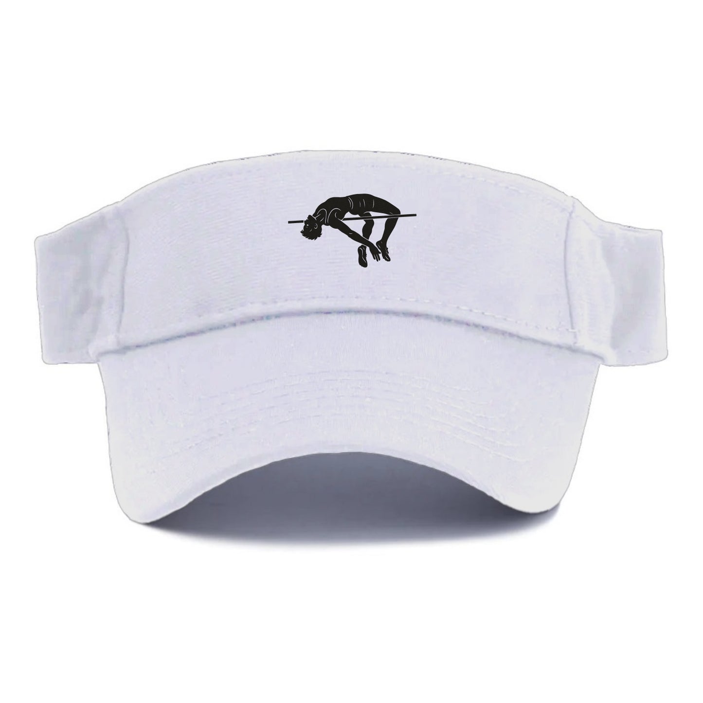 High jumper arching over bar - Visor - White