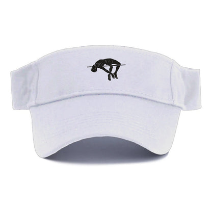 High jumper arching over bar - Visor - White