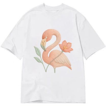 Peach Flamingo - Classic T-shirt - White