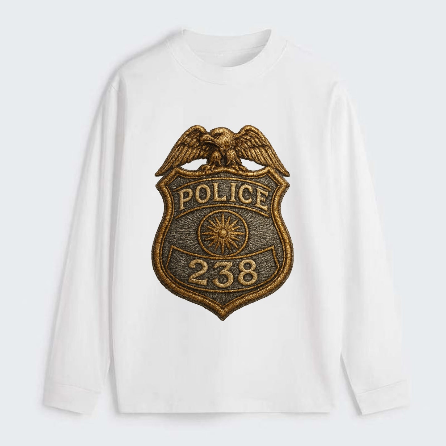 Police Badge  - Classic Long Sleeve Shirt - White