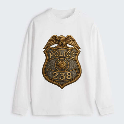 Police Badge  - Classic Long Sleeve Shirt - White