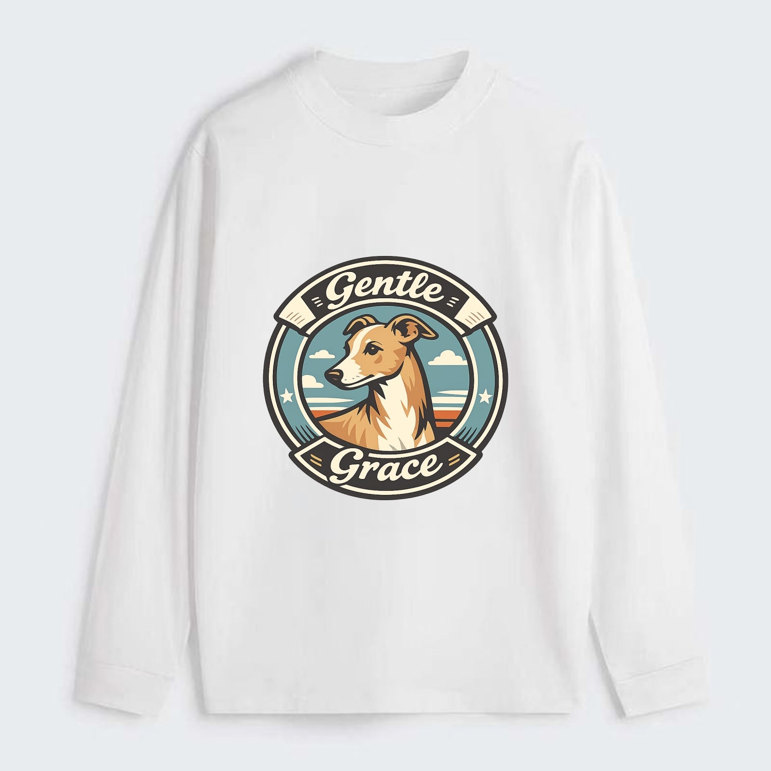 Gentle Grace of the Whippet - Classic Long Sleeve Shirt - White