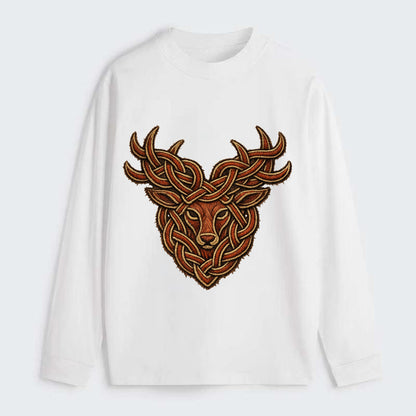 Stag Knot - Classic Long Sleeve Shirt - White