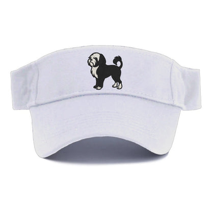 Löwchen - Black and white lion trim embr - Visor - White