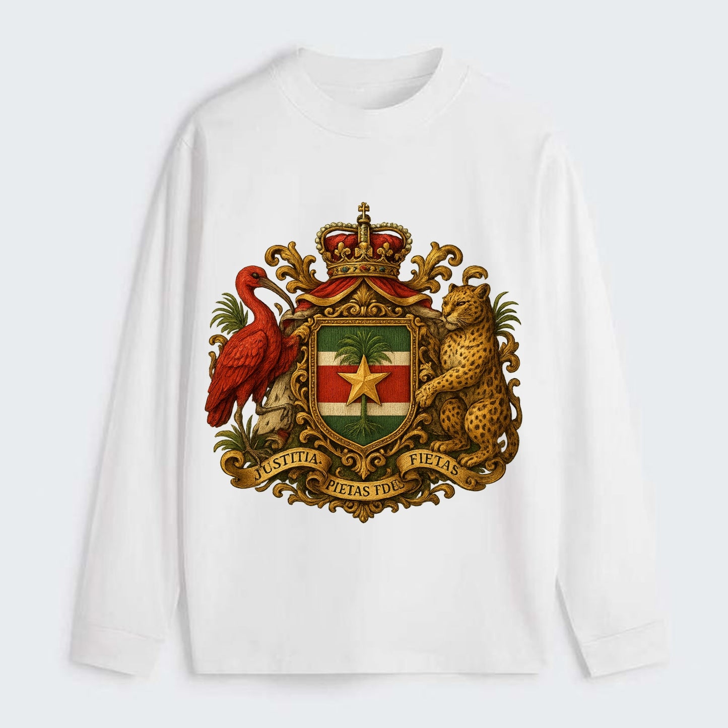 Suriname Star Emblem  - Classic Long Sleeve Shirt - White