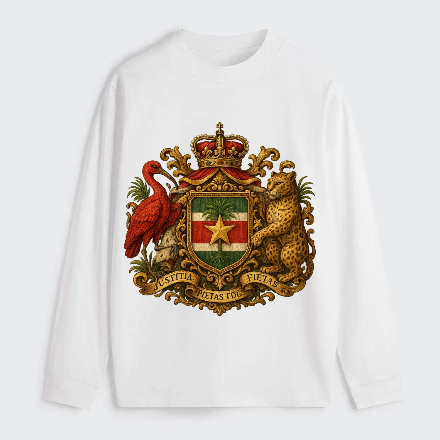 Suriname Star Emblem  - Classic Long Sleeve Shirt - White