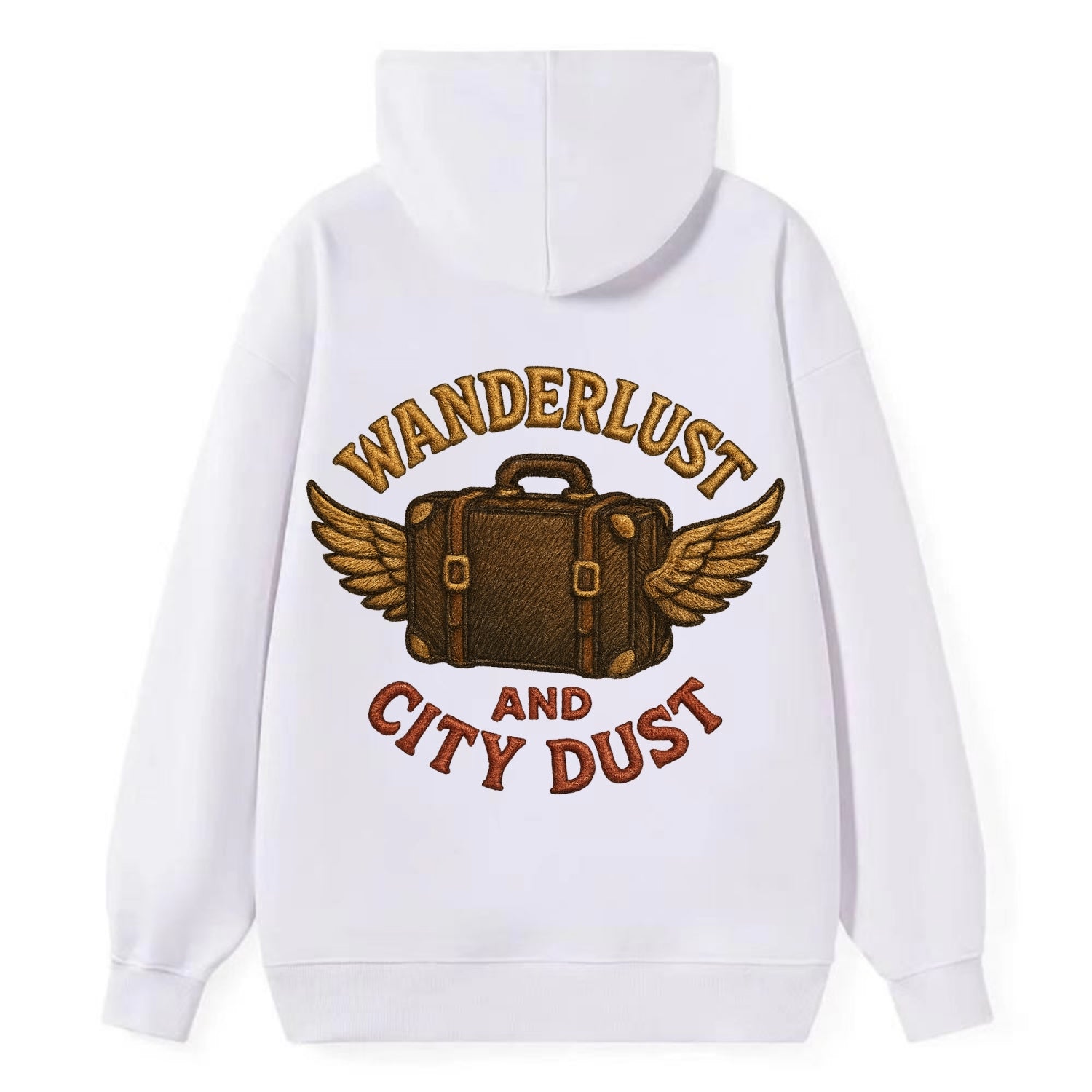 Wanderlust And City Dust  - Classic Pullover Hoodie - White