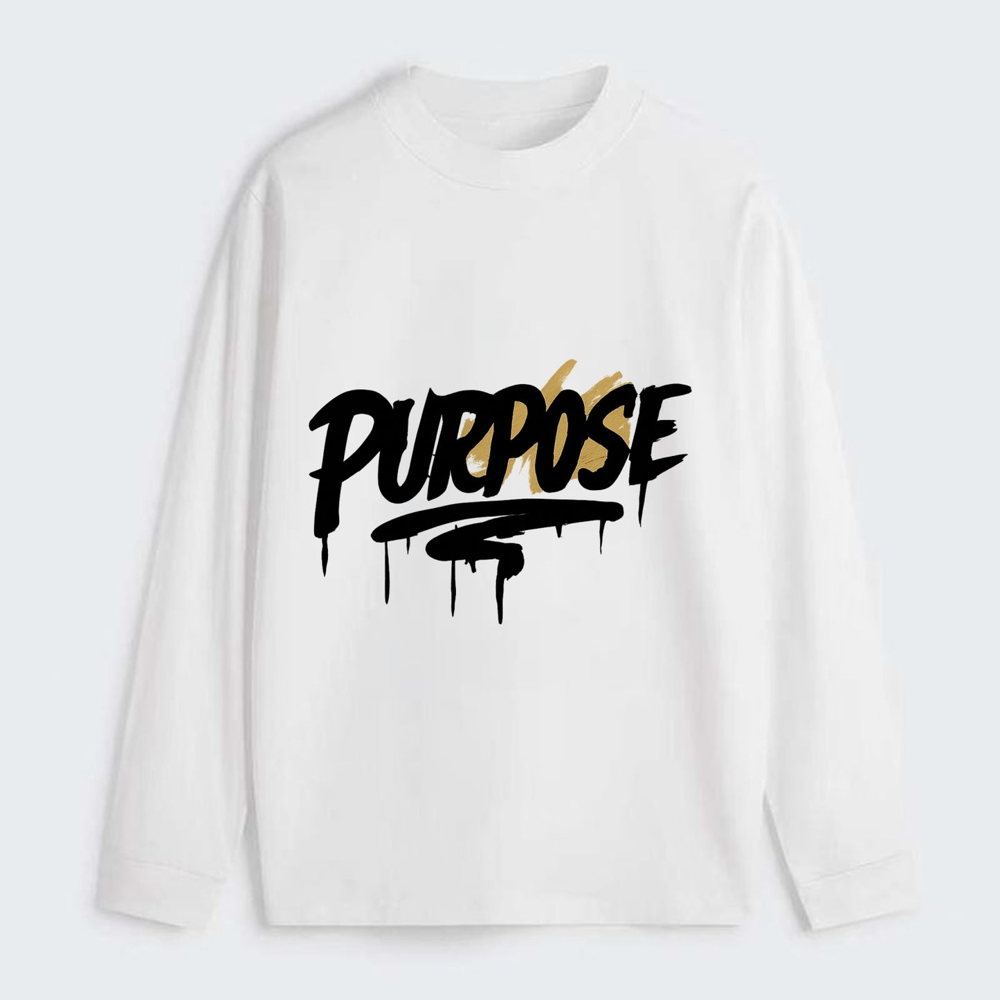 Bold typography design - "PURPOSE" - reason for being - Classic Long Sleeve Shirt - White