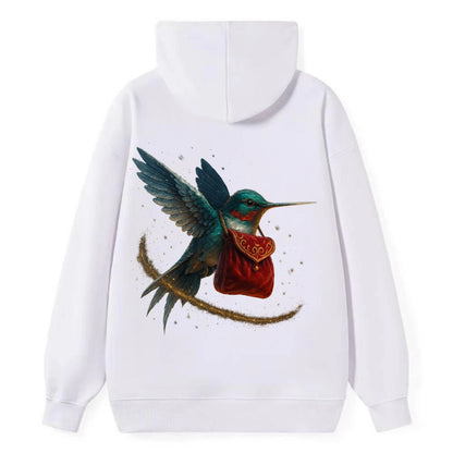 Frostbite Hummingbird Courier  - Classic Pullover Hoodie - White
