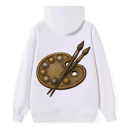 Artist palette with brushes - painter emblem - Classic Pullover Hoodie - White