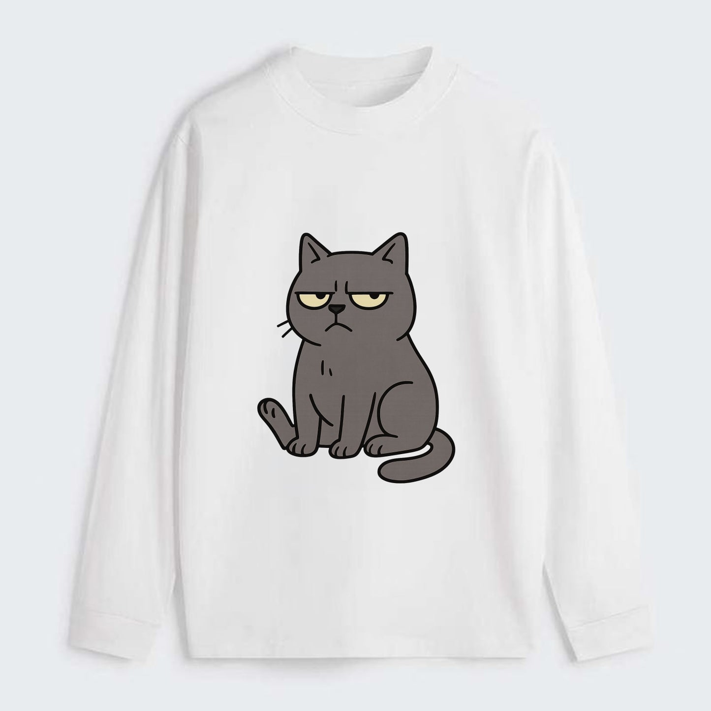 The Cat Judging Silently - Classic Long Sleeve Shirt - White
