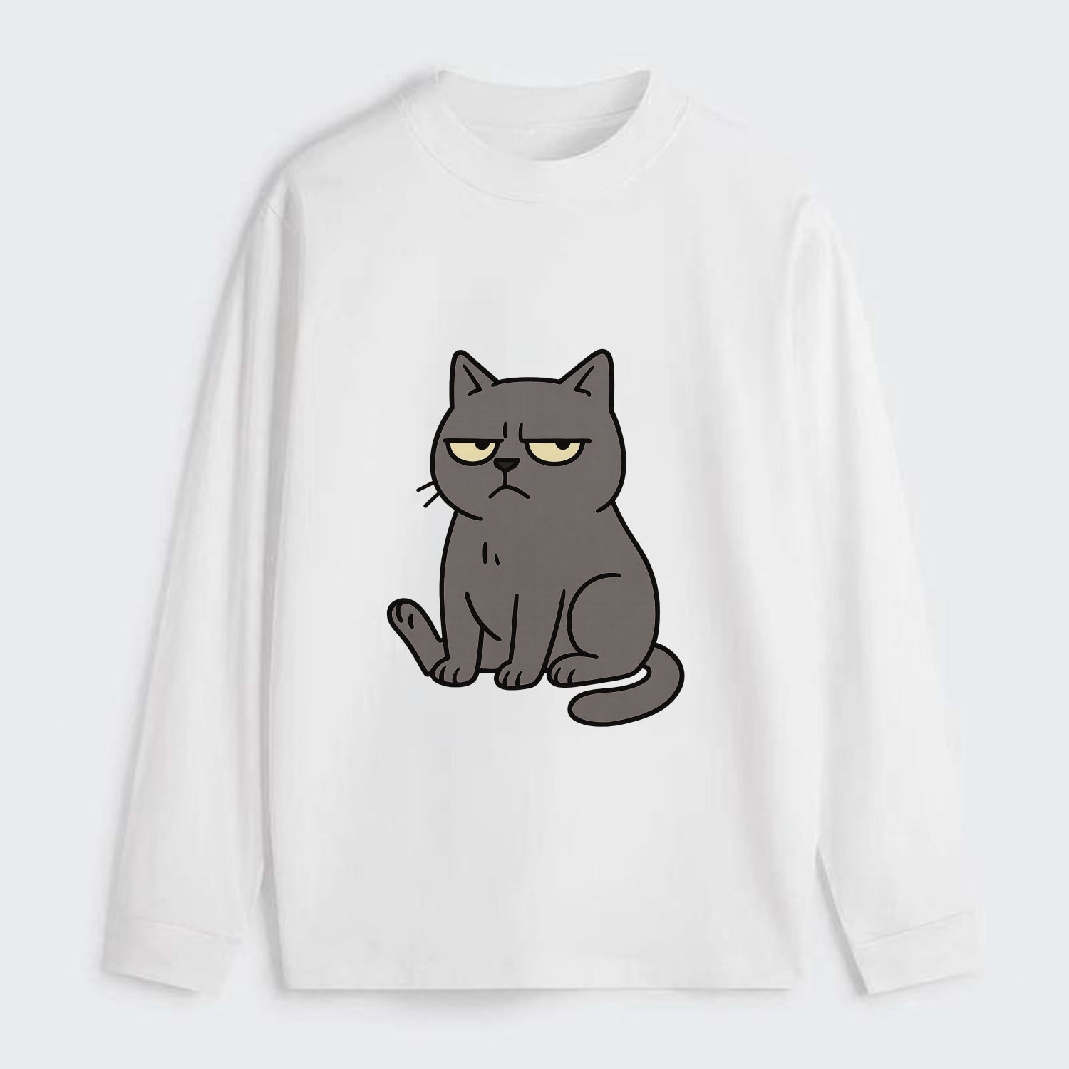 The Cat Judging Silently - Classic Long Sleeve Shirt - White