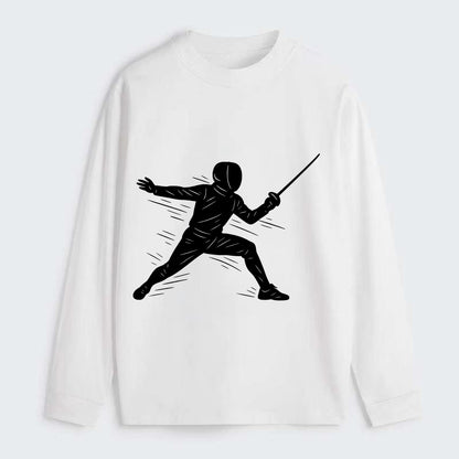 Fencer lunging attack position - Classic Long Sleeve Shirt - White