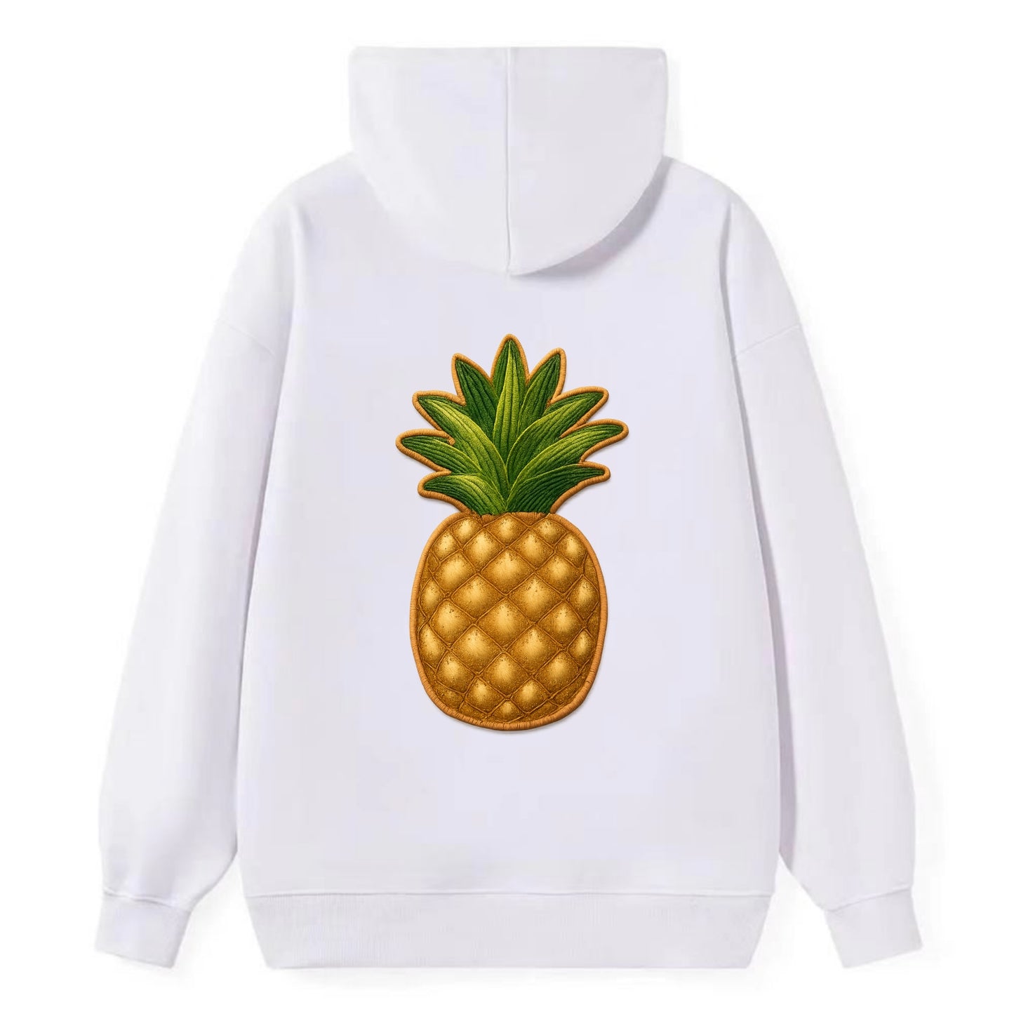 PINEAPPLE CROWN - tropical fruit in yellow and green , hospitality - Classic Pullover Hoodie - White