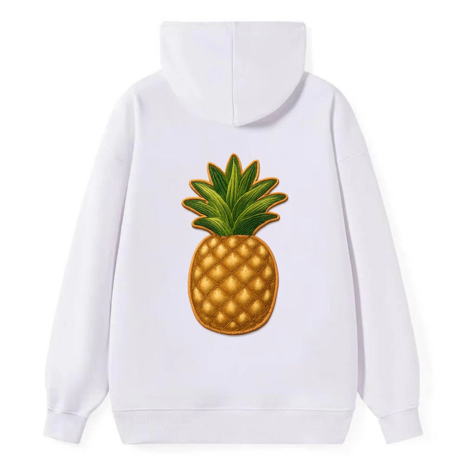 PINEAPPLE CROWN - tropical fruit in yellow and green , hospitality - Classic Pullover Hoodie - White