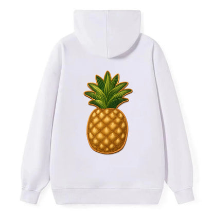 PINEAPPLE CROWN - tropical fruit in yellow and green , hospitality - Classic Pullover Hoodie - White