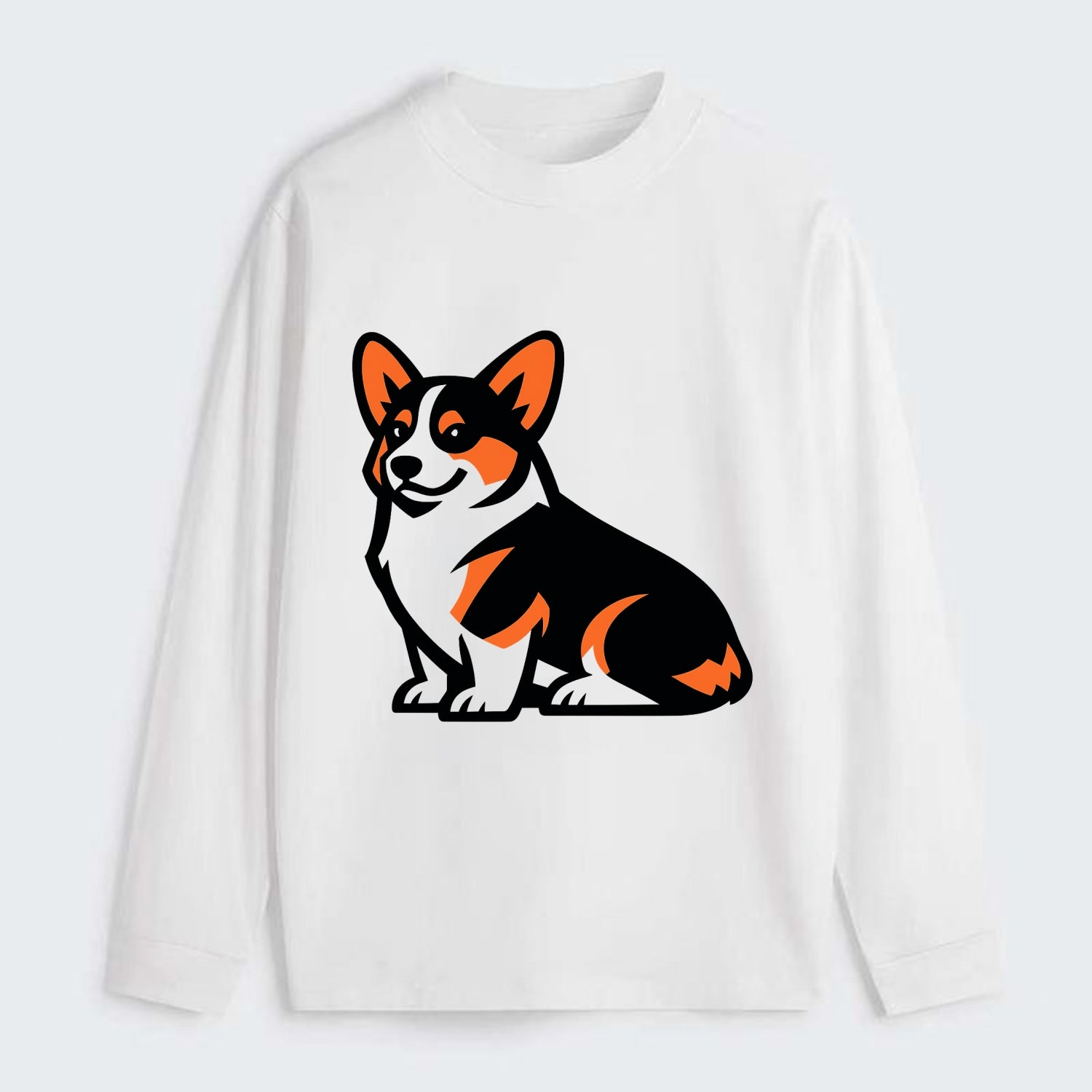 Tricolor Corgi Charm - Classic Long Sleeve Shirt - White