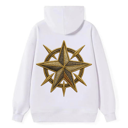Nautical Star  - Classic Pullover Hoodie - White
