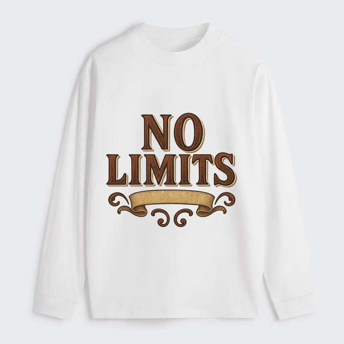 Bold typography design - "NO LIMITS" - boundless potential - Classic Long Sleeve Shirt - White