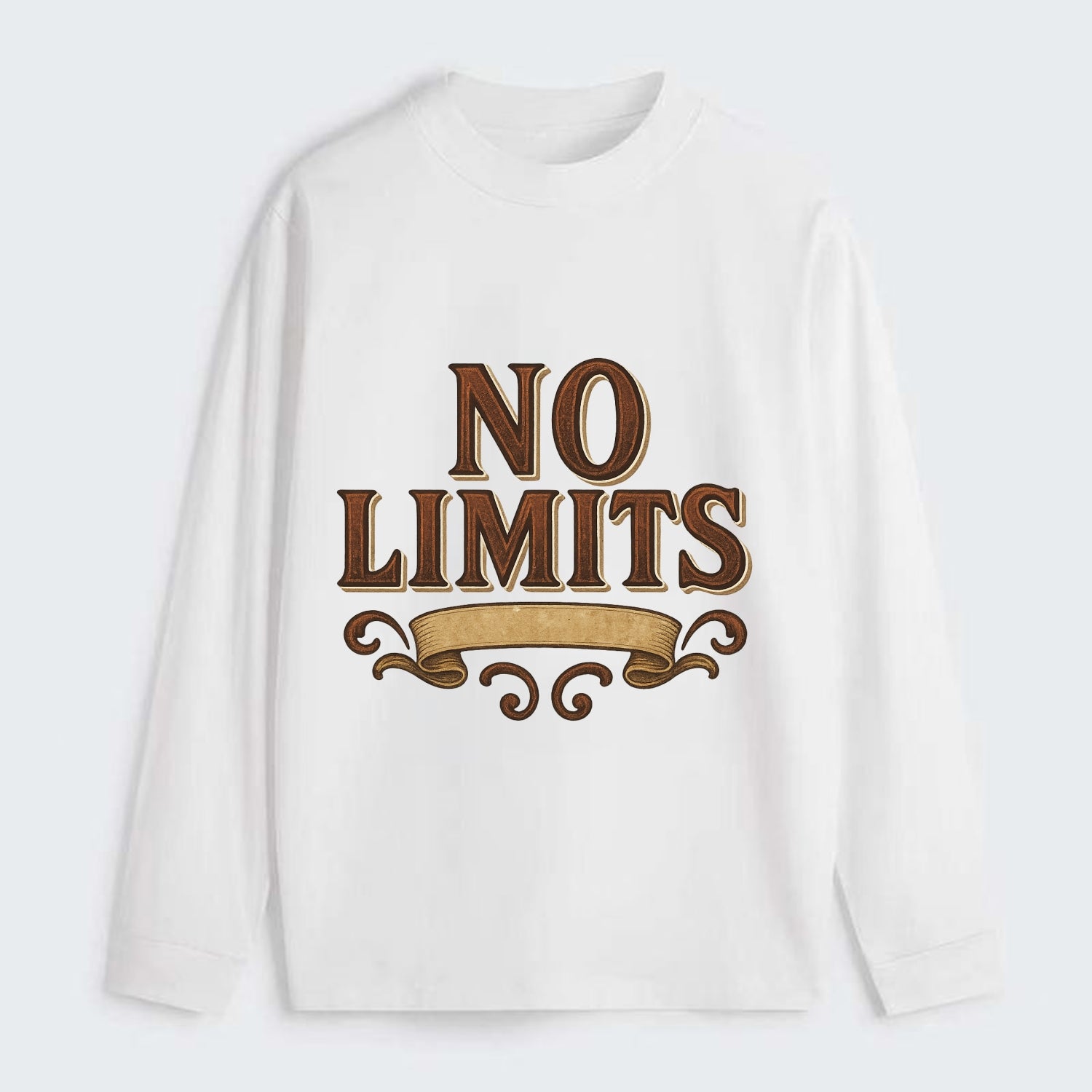 Bold typography design - "NO LIMITS" - boundless potential - Classic Long Sleeve Shirt - White
