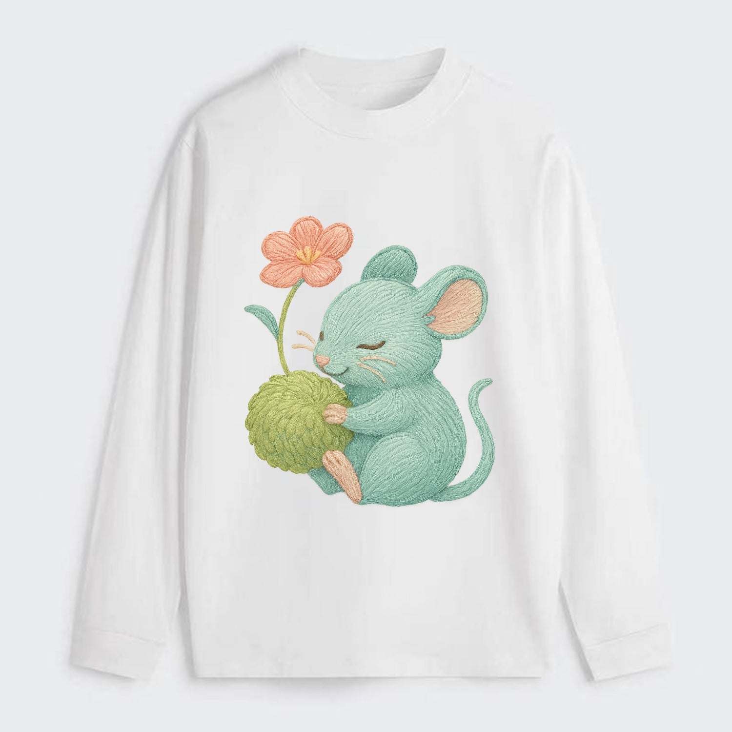 Mint Mouse - Classic Long Sleeve Shirt - White