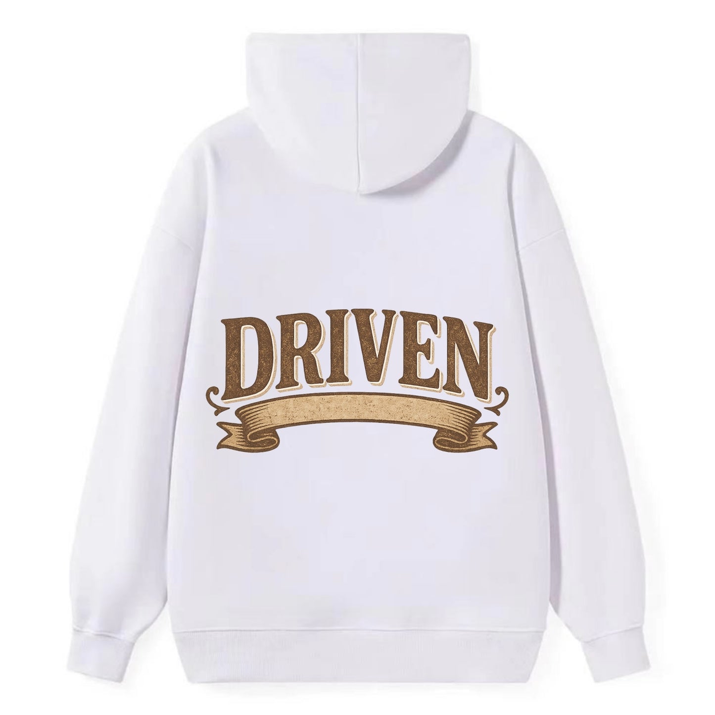 Bold typography design - "DRIVEN" - motivated, focused on goals - Classic Pullover Hoodie - White