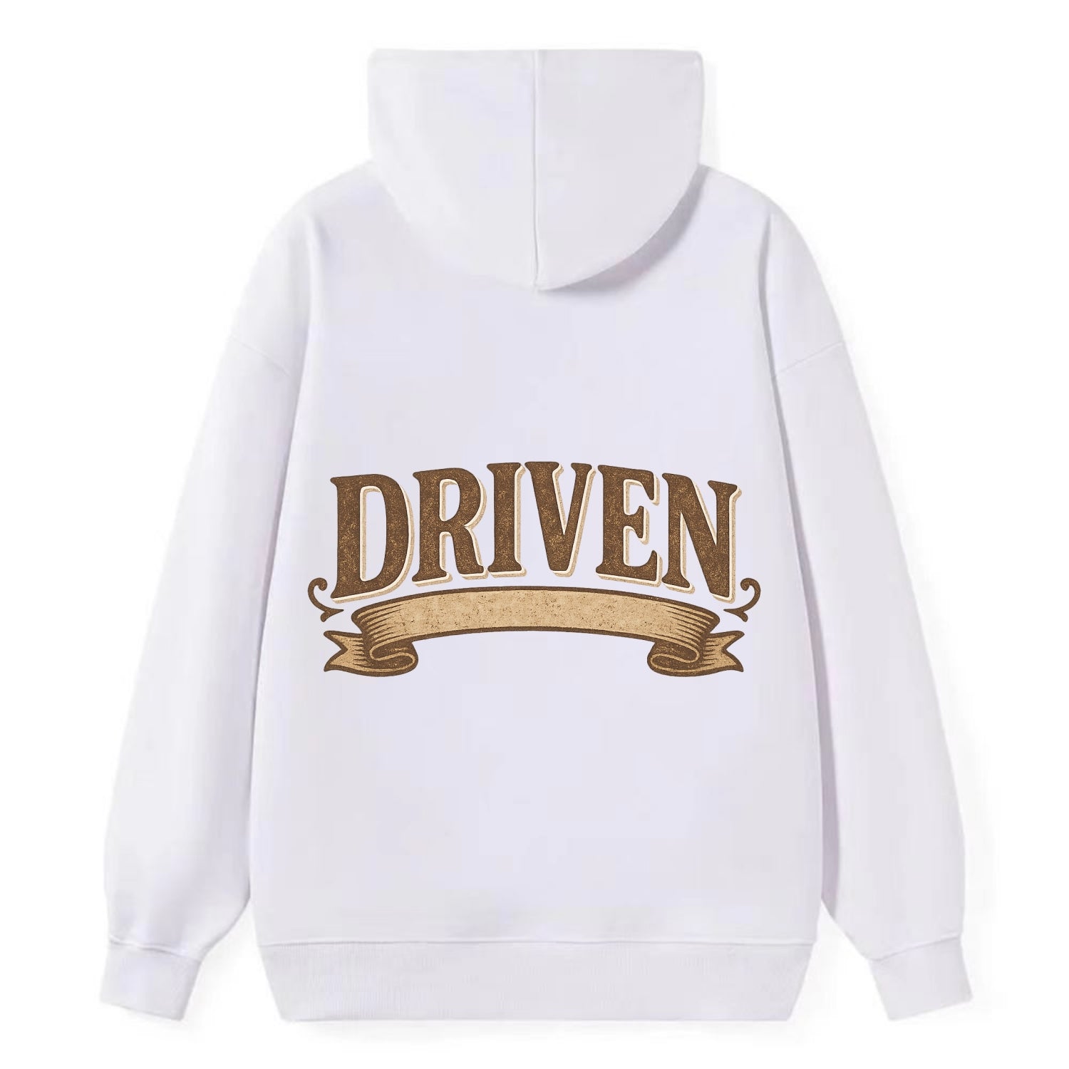 Bold typography design - "DRIVEN" - motivated, focused on goals - Classic Pullover Hoodie - White