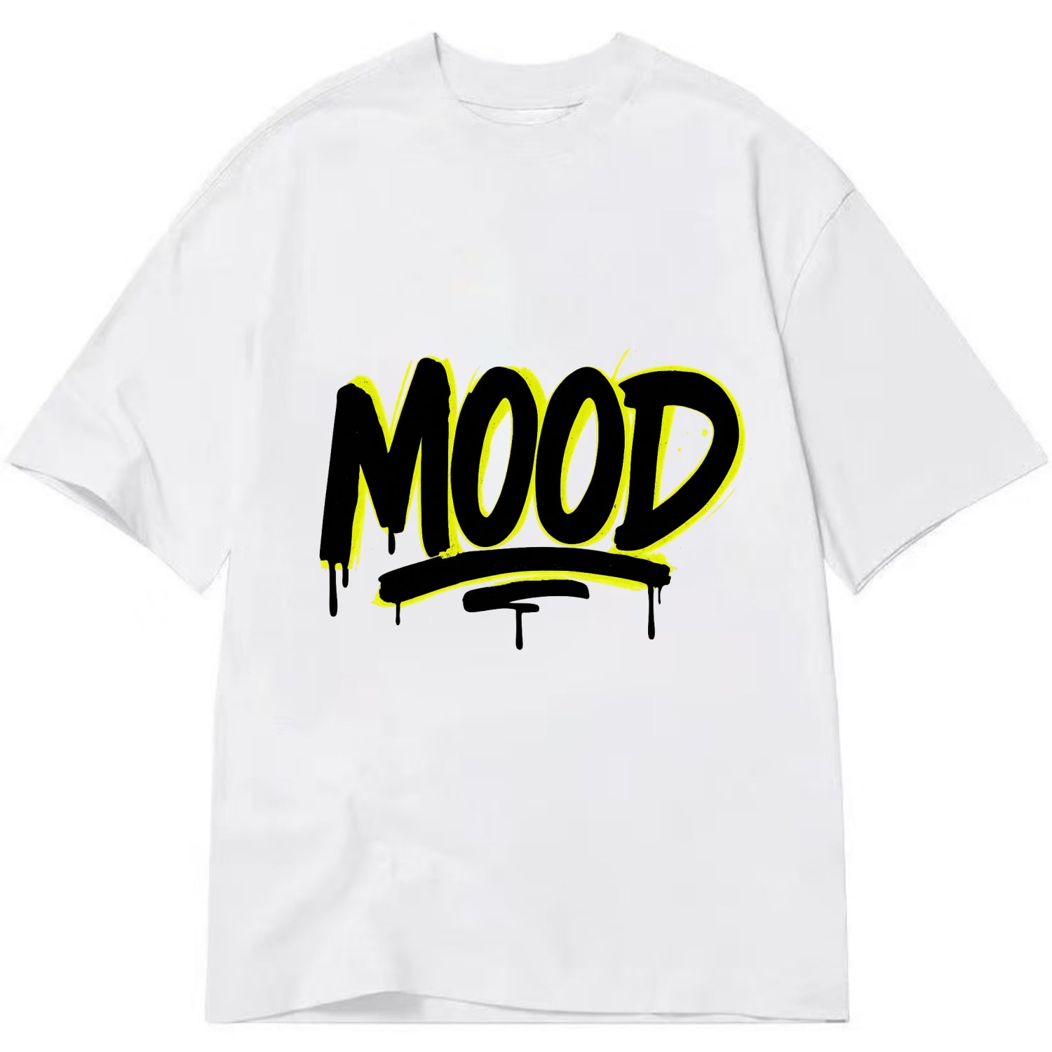 Bold typography design - "MOOD" - current state, feeling it - Classic T-shirt - White