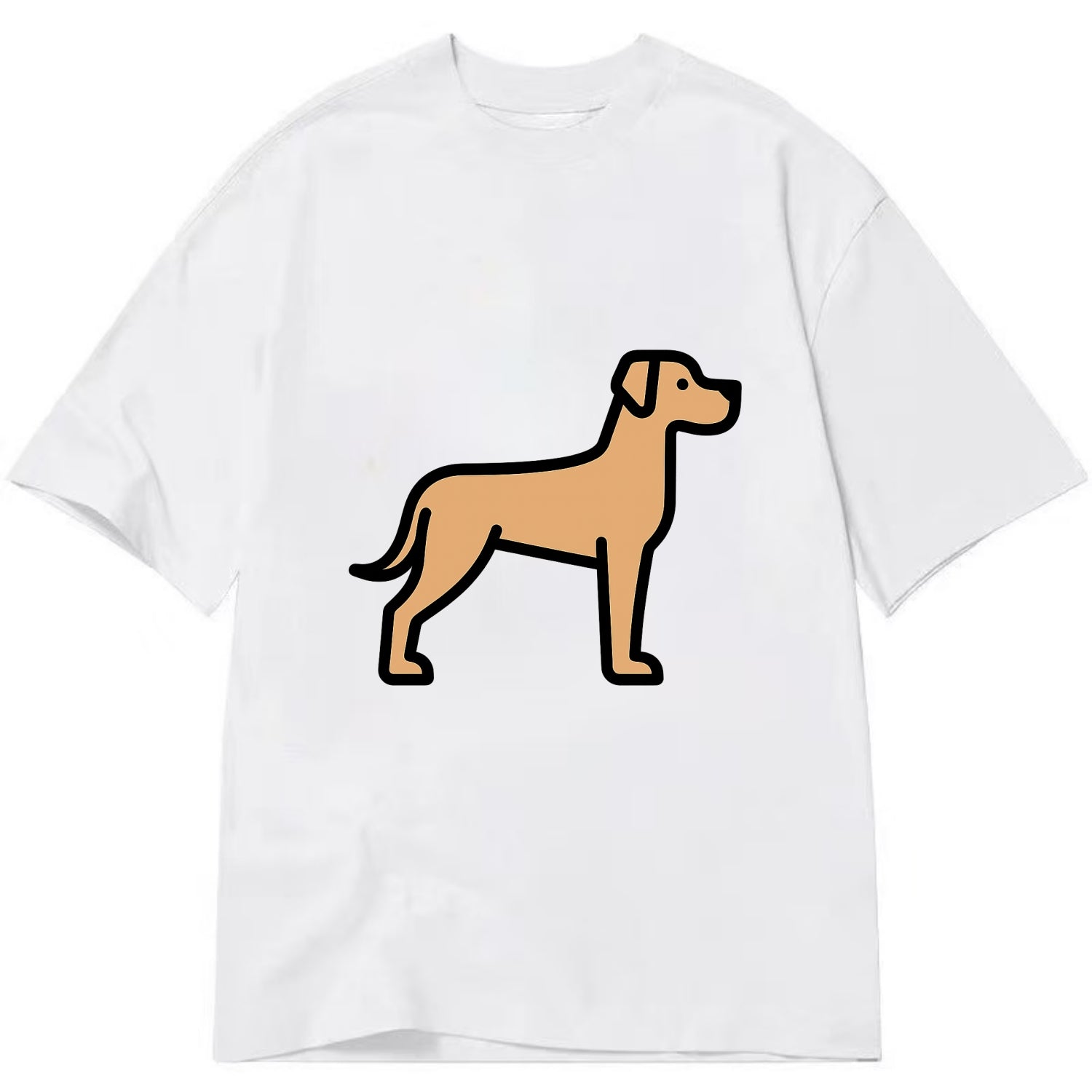Great Dane - Fawn colored flat side profile - Classic T-shirt - White