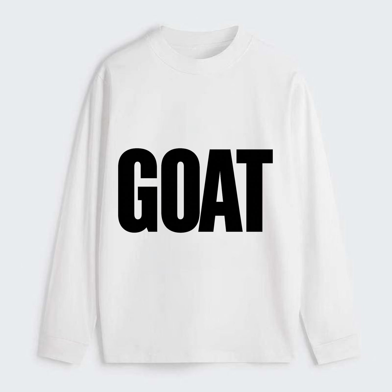 Bold typography design - "GOAT" - greatest of all time - Classic Long Sleeve Shirt - White